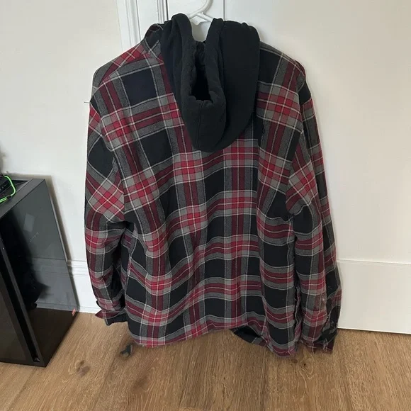 Plaid Black and Red Men's Jacket - Picture 3 of 3